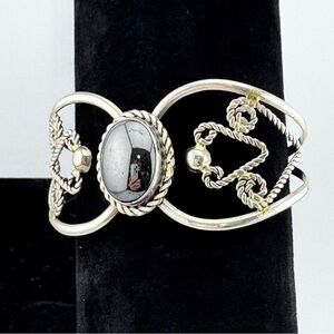 VTG Navajo Silver Hematite Cuff Bracelet